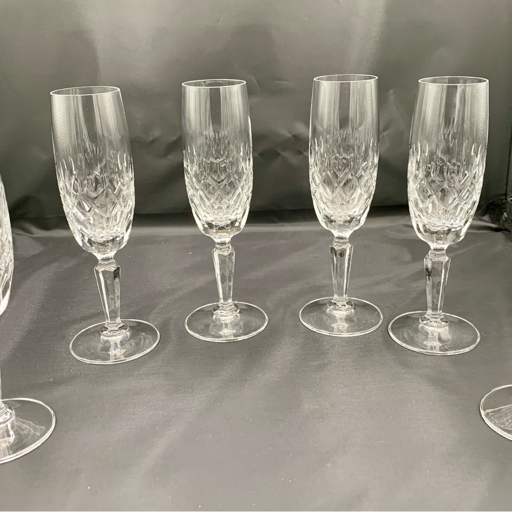 6 Fluted Champagne Summer Song By Mikasa Glasses 7.5”